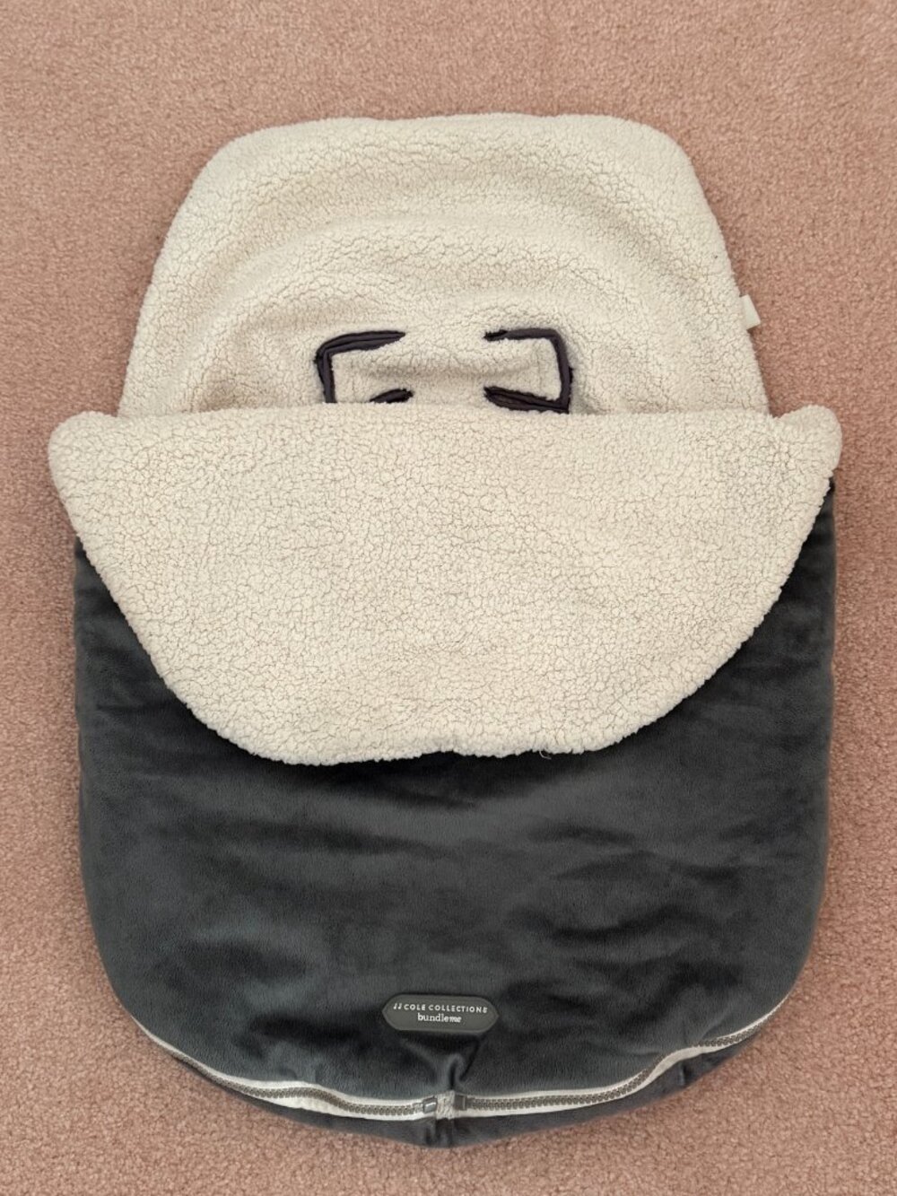 JJ Cole Infant BundleMe Graphite Fleece Lined Warm Bunting Baby for Car seats an